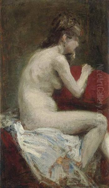 Etude De Femme Nue Oil Painting by Henri Fantin-Latour