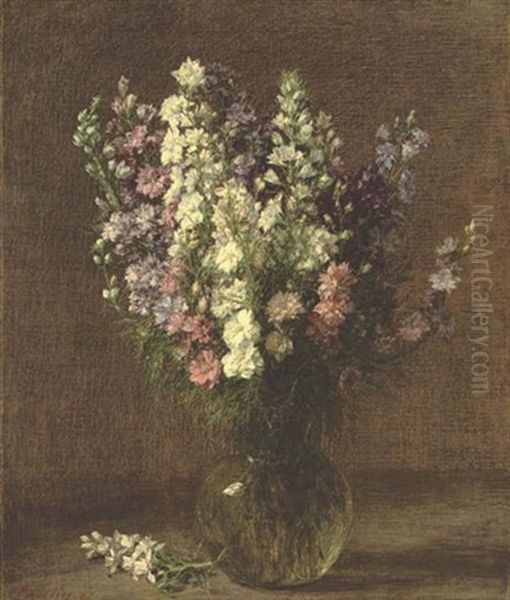 Pieds D'alouette Oil Painting by Henri Fantin-Latour