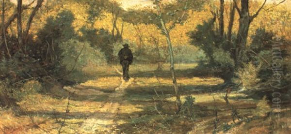 L'uomo Nel Bosco Oil Painting by Giovanni Fattori