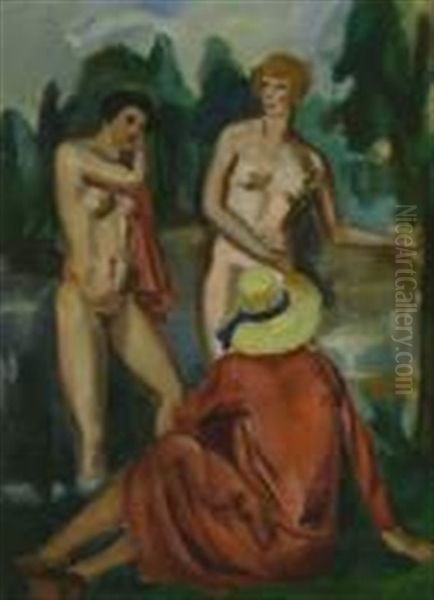 Baigneuses Dans Un Paysage Oil Painting by Andre Favory