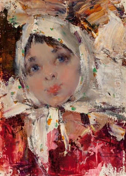 Russian Girl Oil Painting by Nicolai Ivanovich Fechin