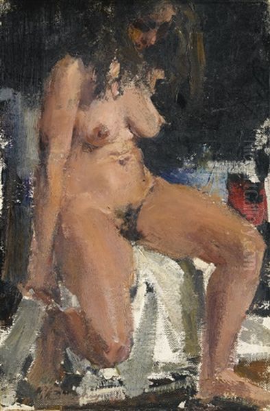 Seated Nude Oil Painting by Nicolai Ivanovich Fechin