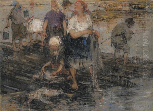 The Laundresses Oil Painting by Nicolai Ivanovich Fechin