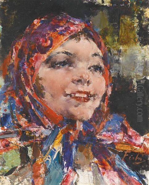 Russian Girl Oil Painting by Nicolai Ivanovich Fechin