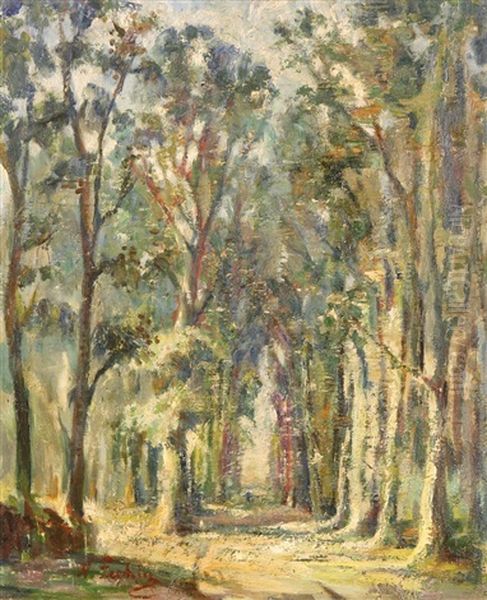 Forest Landscape Oil Painting by Nicolai Ivanovich Fechin