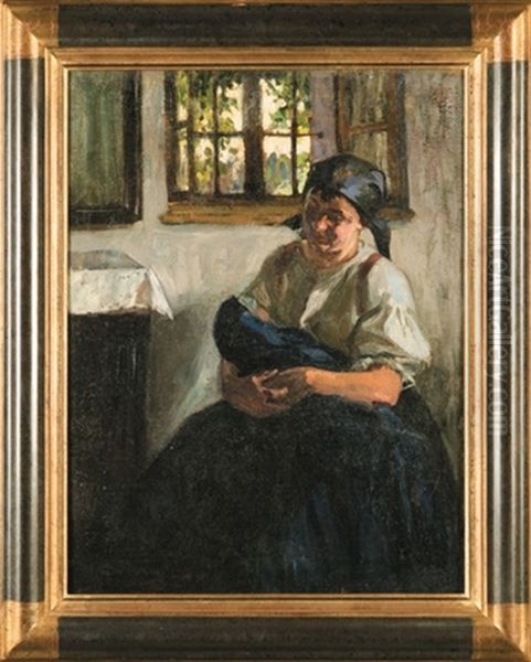 Woman With A Child Oil Painting by Nicolai Ivanovich Fechin