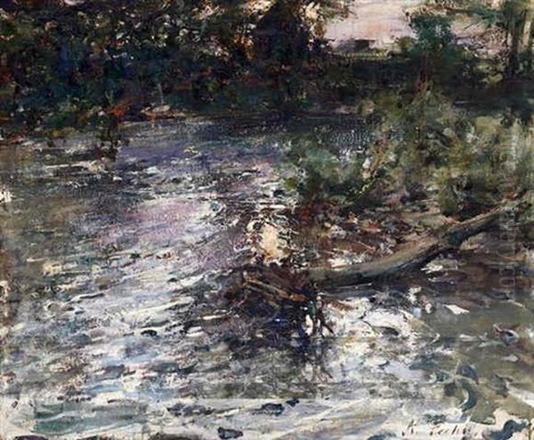 A Bend In The River Oil Painting by Nicolai Ivanovich Fechin
