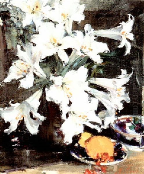 Lilies Oil Painting by Nicolai Ivanovich Fechin