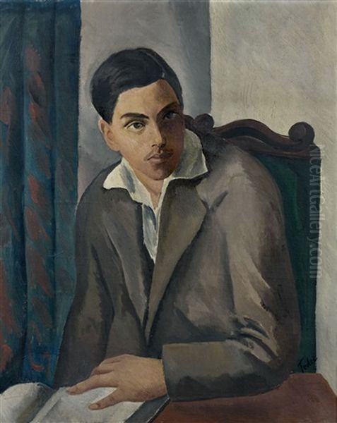 Portrait De Lucien Chalit Oil Painting by Adolphe Feder