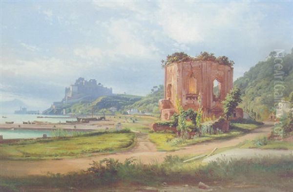 Castello Di Baia Oil Painting by Salvatore Fergola