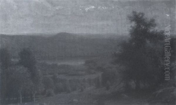Hudson River Landscape Oil Painting by Henry A. Ferguson