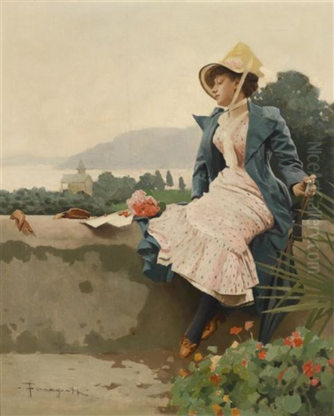In Erwartung Oil Painting by Arnaldo Ferraguti