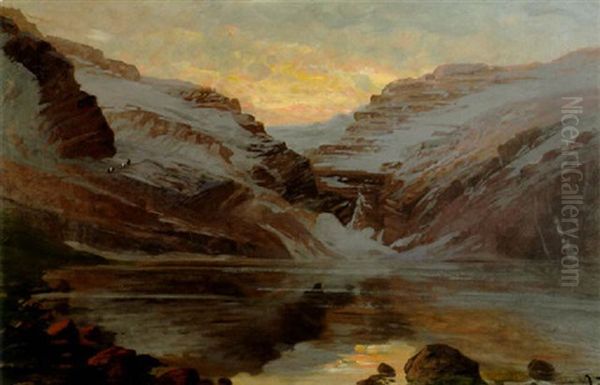 Gunsite Lake And Pass Oil Painting by John Fery