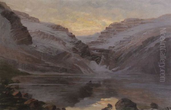 Gunsite Lake And Pass Oil Painting by John Fery