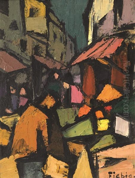 Scene De Marche Oil Painting by Frederic Fiebig