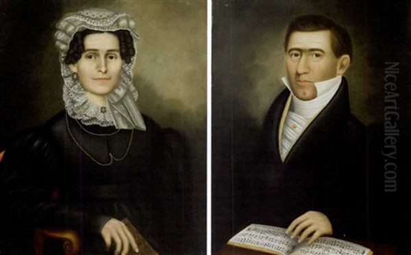 Portraits Of A Couple (pair) Oil Painting by Erastus Salisbury Field