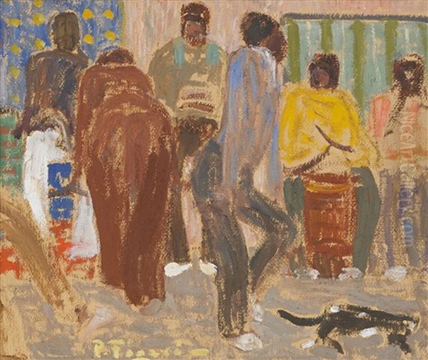 Candombe - Con Tamboriles Oil Painting by Pedro Figari