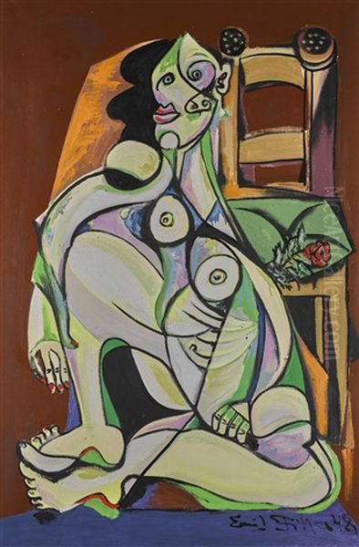 Seated Woman Oil Painting by Emil Filla
