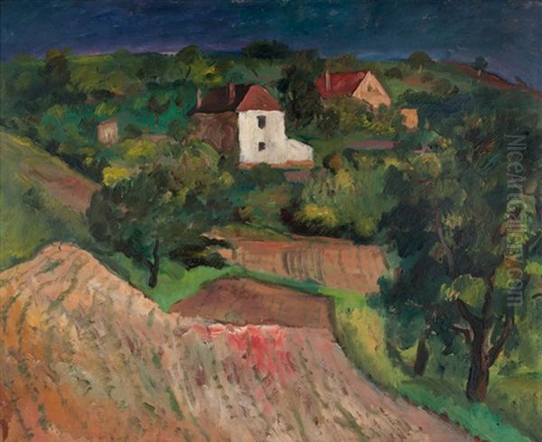 Krajina Oil Painting by Emil Filla
