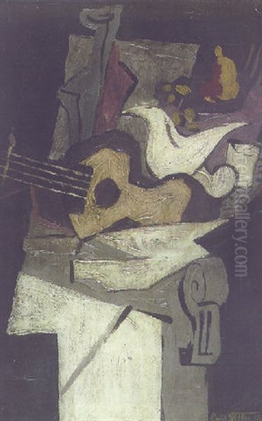 Cubist Composition Oil Painting by Emil Filla