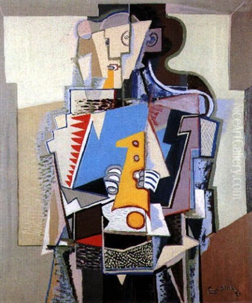 Der Musikant Oil Painting by Emil Filla