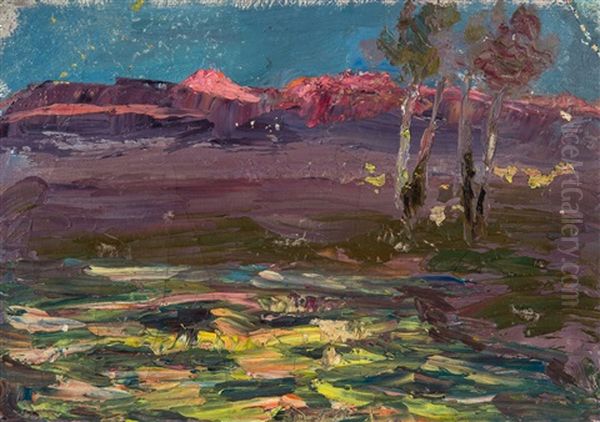 Dawn In The Mountains, 1903-08 Oil Painting by Pavel Nikolaevich Filonov