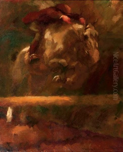 The Jump Oil Painting by Gino Ritter von Finetti