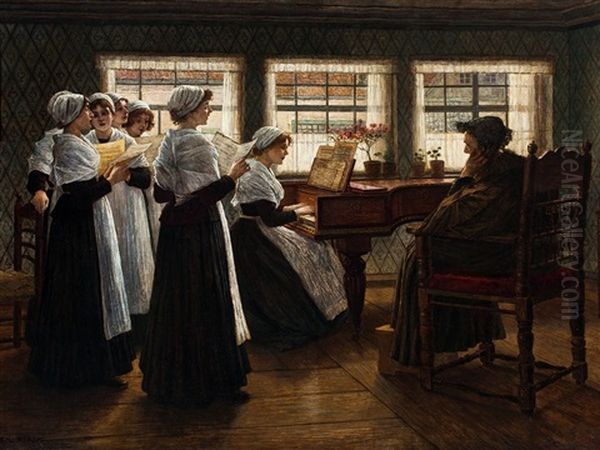 Morning Prayer Oil Painting by Walter Firle