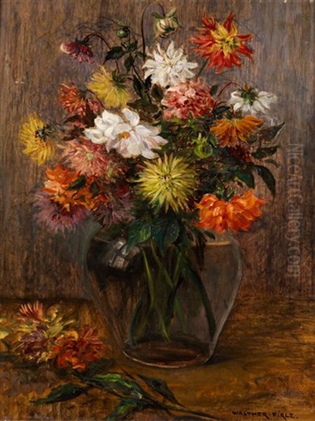 Grosses Blumenstilleben Oil Painting by Walter Firle