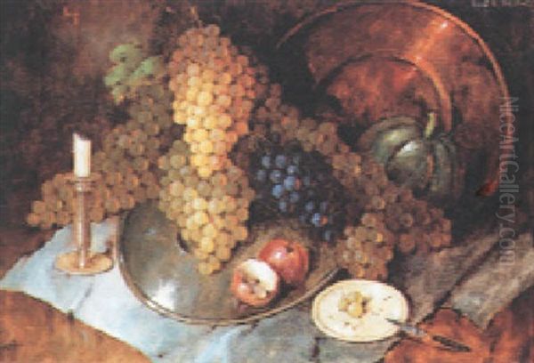 Stilleben Mit Weintrauben Oil Painting by Carl Holger Fischer