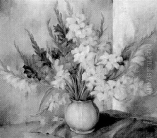 Gladiolus I Vas Oil Painting by Carl Holger Fischer