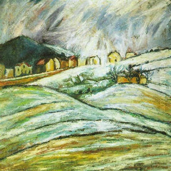 Winterlandschaft Oil Painting by Johannes Fischer