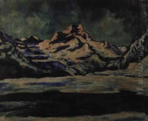 Oberengardiner See Oil Painting by Johannes Fischer