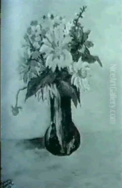 Blumenstrauss Oil Painting by Johannes Fischer