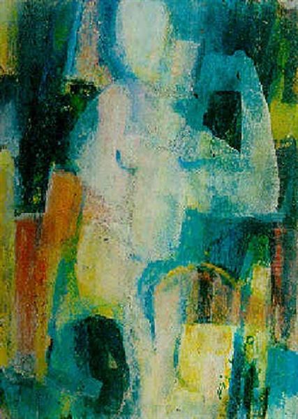 Akte Und Figuren Zu Silhouetten Aufgeloest Oil Painting by Oskar Fischer