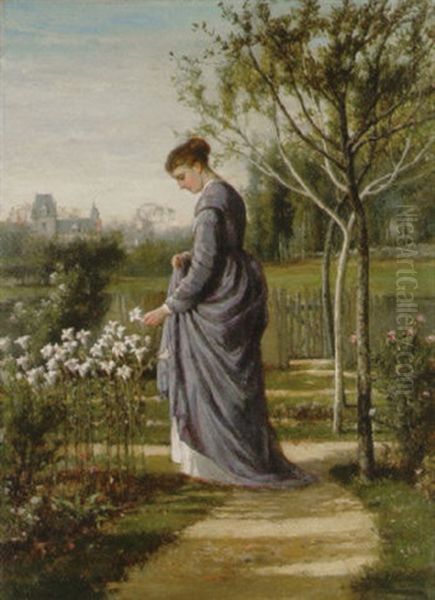 In The Garden Oil Painting by Mark William Fisher