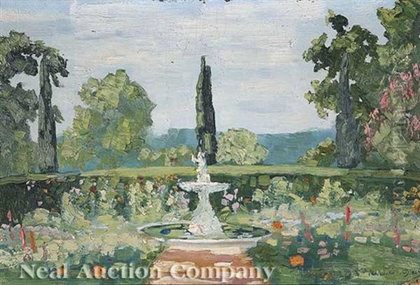 Garden At Morning View, Montgomery, Alabama Oil Painting by John Kelly Fitzpatrick