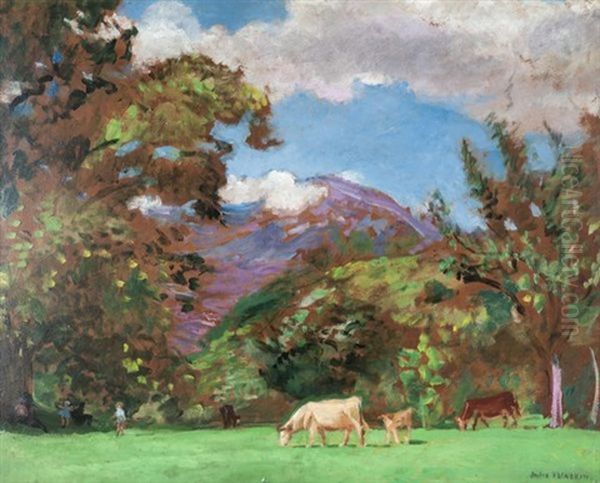 Le Grand Platane Oil Painting by Jules Leon Flandrin