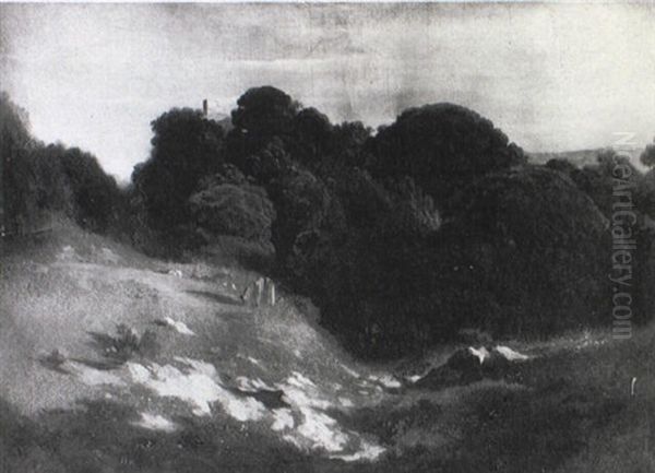 Vue De La Gassaude En Proven+e Oil Painting by Paul Flandrin