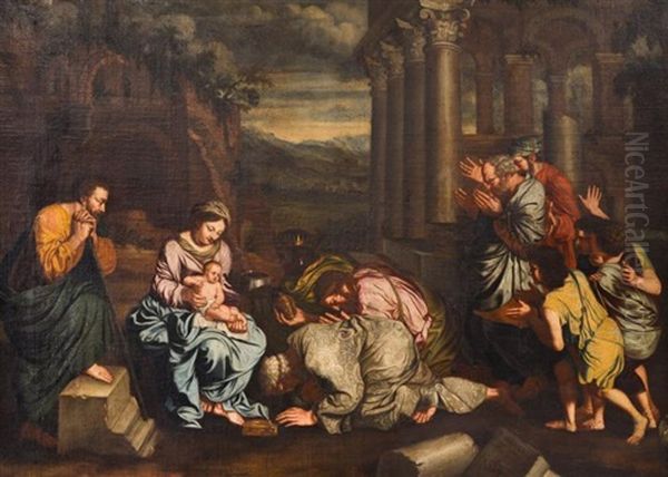 L'adoration Des Rois Mages Oil Painting by Bertholet I Flemal
