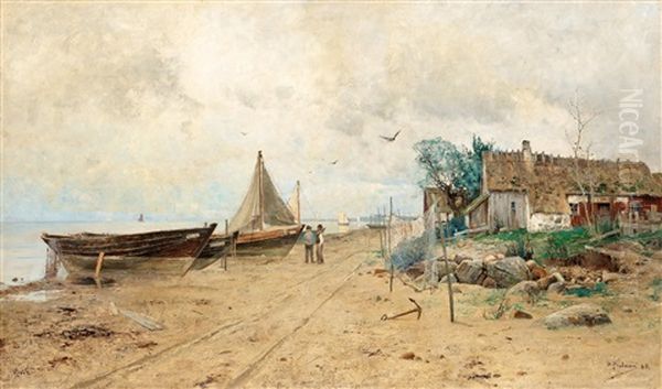 Fiskelage, Kivik Oil Painting by Karl Samuel Flodman