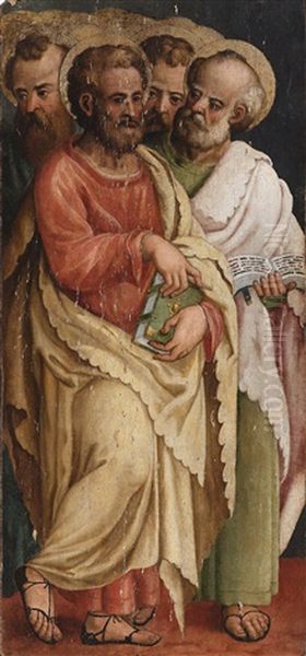 Die Heiligen Ermacora Und Fortunato; Die Vier Evangelisten (pair) Oil Painting by Francesco Floreani