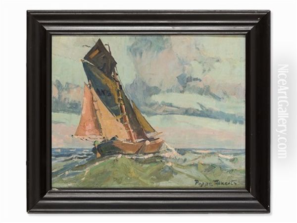 Fisher Boat Oil Painting by Poppe Folkerts