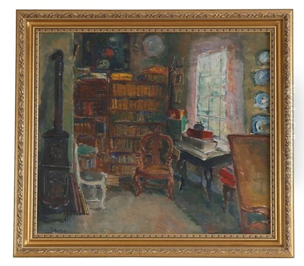 Det Gamle Biblotek Oil Painting by Bernhard Folkestad