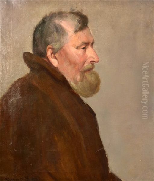 Portrait Of A Bearded Man Oil Painting by Stanhope Forbes