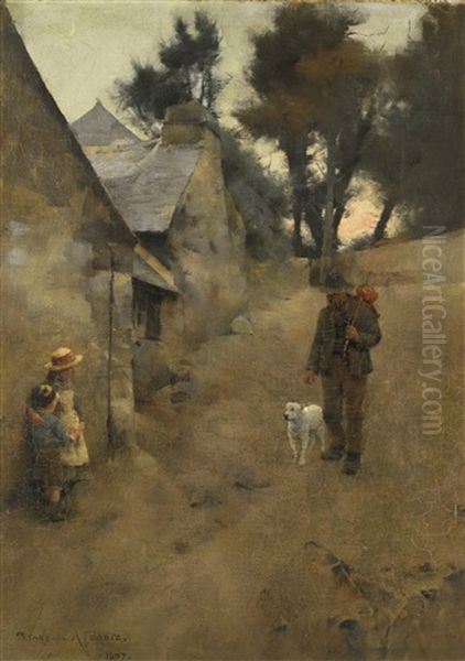 The Road Above St Ives Oil Painting by Stanhope Forbes