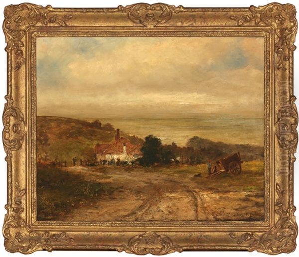 Cottage In A Landscape With Figures Oil Painting by Stanhope Forbes