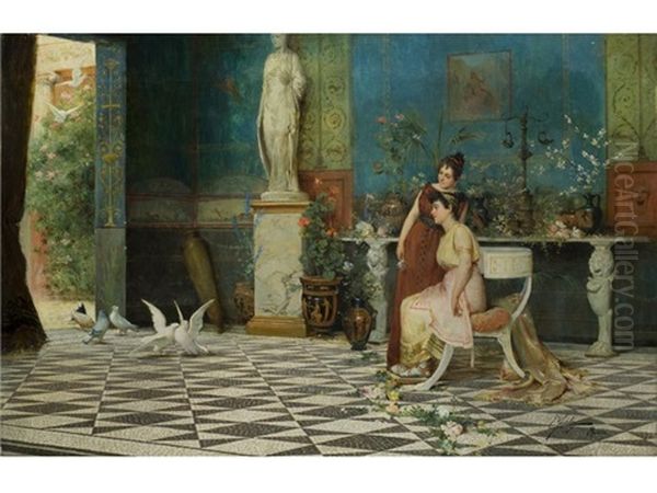 Romisch-pompejanische Genreszene Oil Painting by Ettore Forti