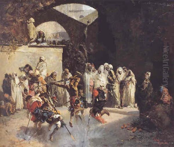 Fantasia Arabe En Tanger Oil Painting by Mariano Jose Maria Bernardo Fortuny y Carbo