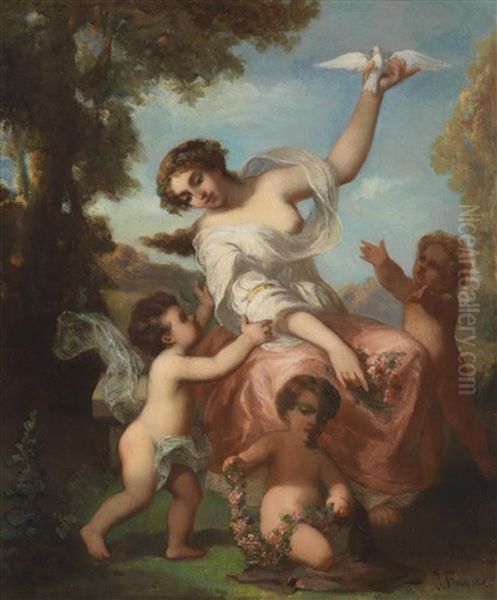 Die Liebestaube Oil Painting by Jean Marius Fouque